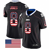 Nike Giants 8 Daniel Jones Black USA Flag Fashion Limited Jersey Dyin,baseball caps,new era cap wholesale,wholesale hats